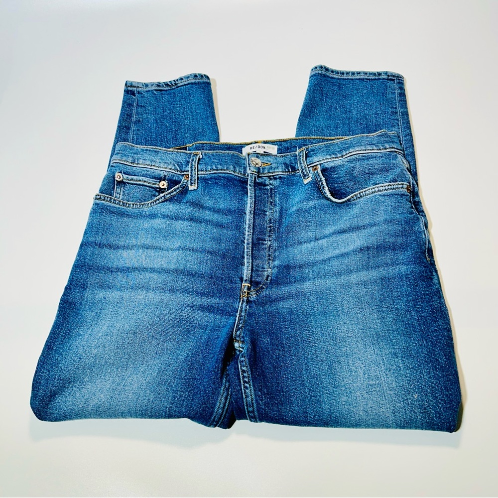Re/Done Women’s Boyfriend Jeans - Medium Blue Denim